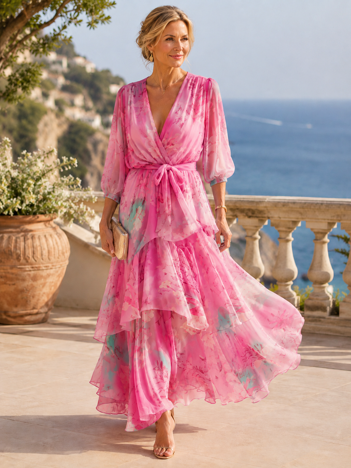 Mary Elegant Dress - Red