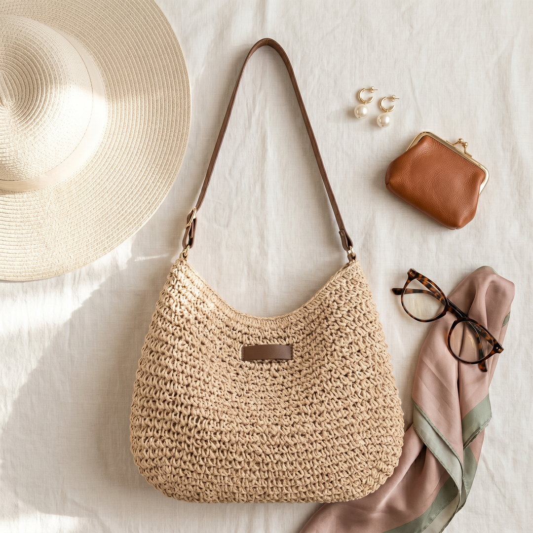 Simona Woven Bag - Beige