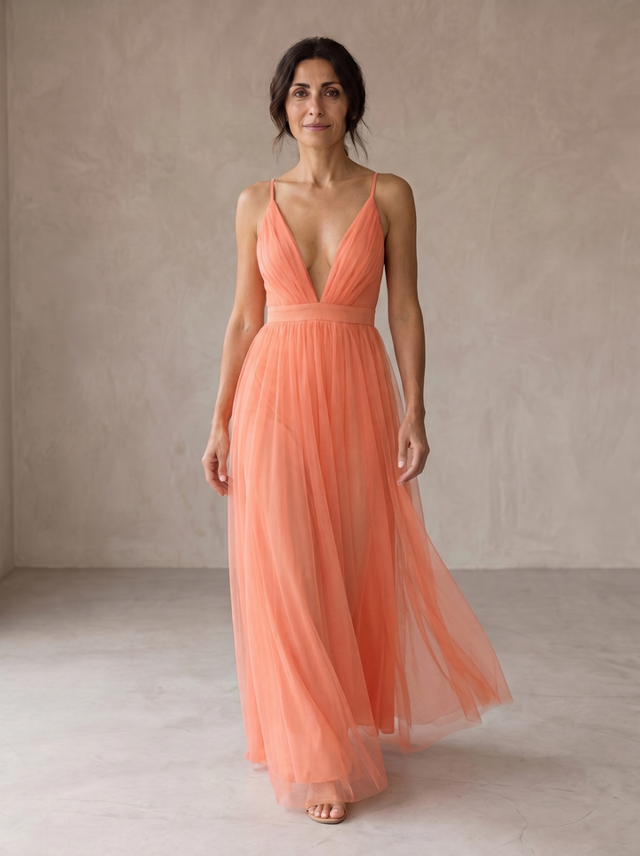 Ginevra Coral Light Maxi Dress