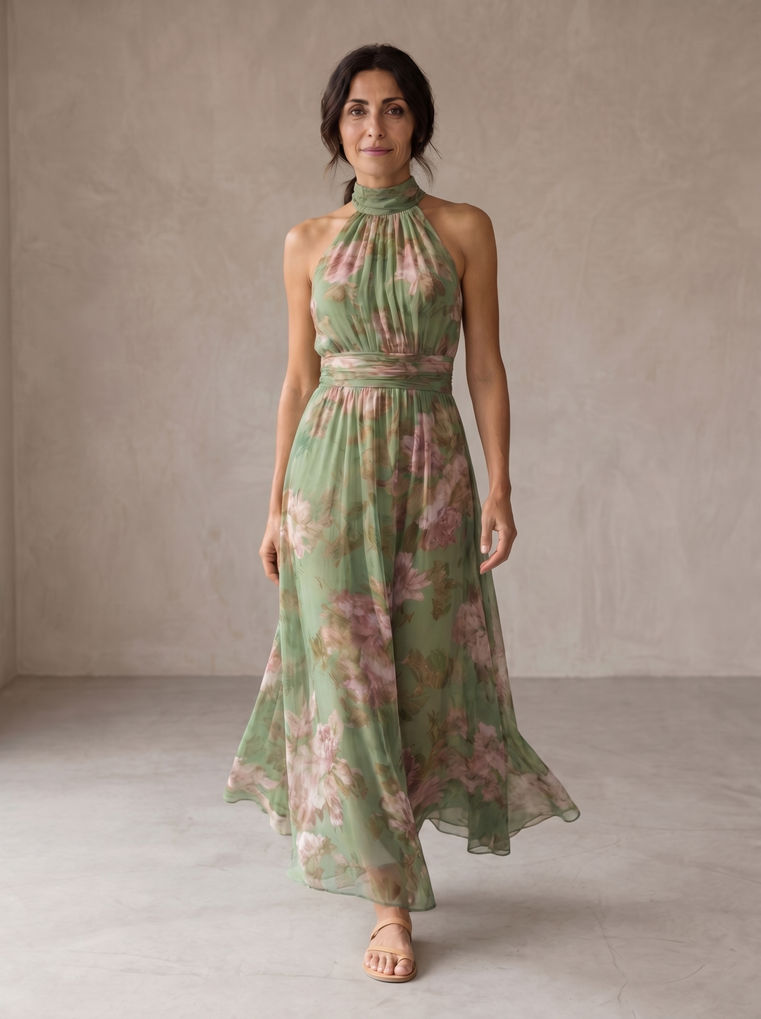 Livia Floral Halter Maxi Dress
