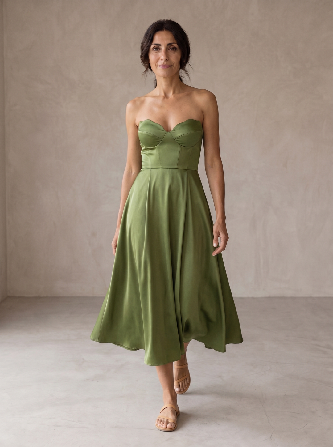 Liora Strapless Midi Dress