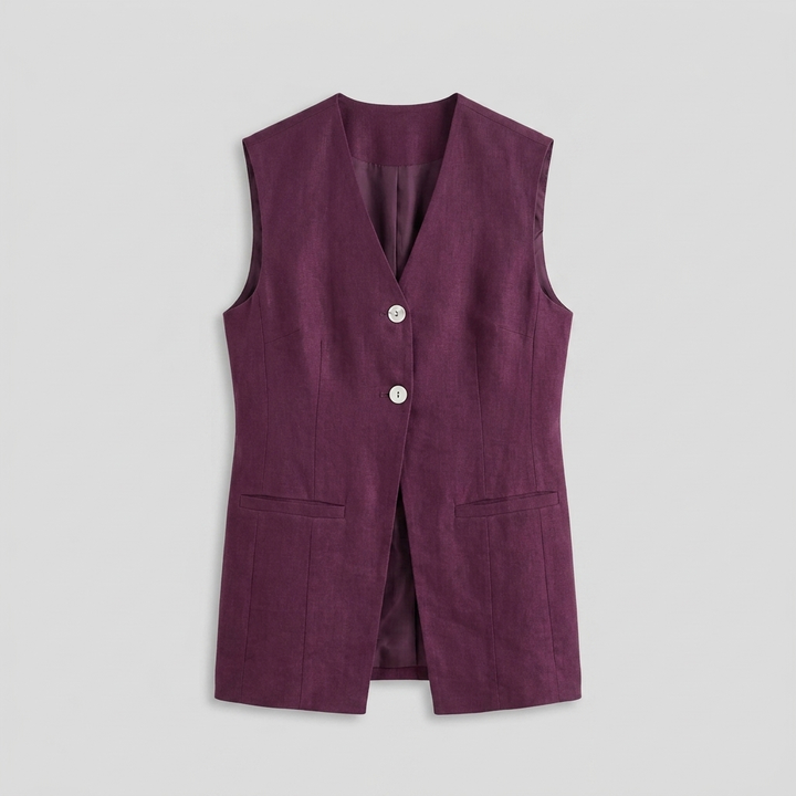 Blythe Vest | Deep Aubergine, Fully Lined