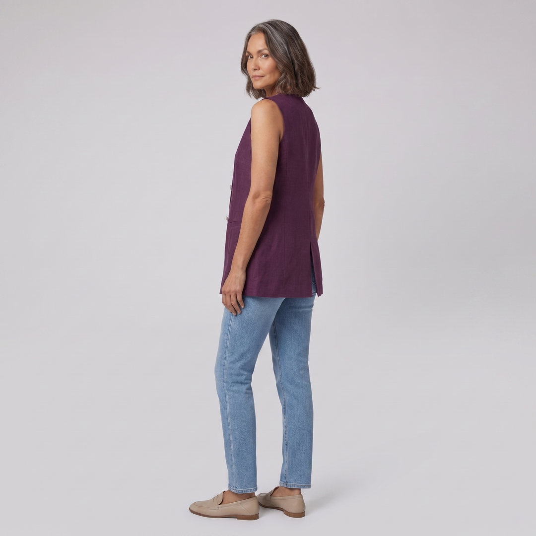 Blythe Vest | Deep Aubergine, Fully Lined