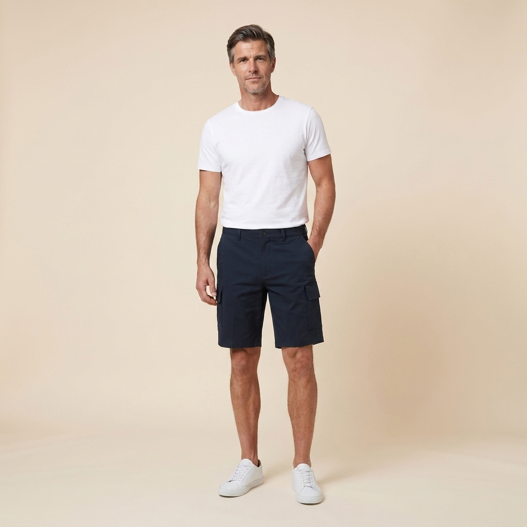 Bran Cargo Bermuda Shorts | Stretch Slim Fit, Multiple Pockets