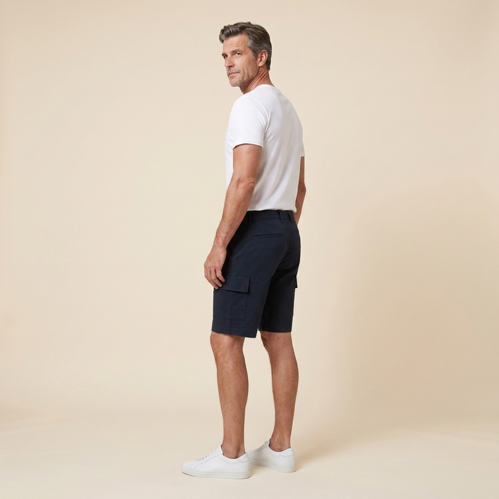 Bran Cargo Bermuda Shorts | Stretch Slim Fit, Multiple Pockets