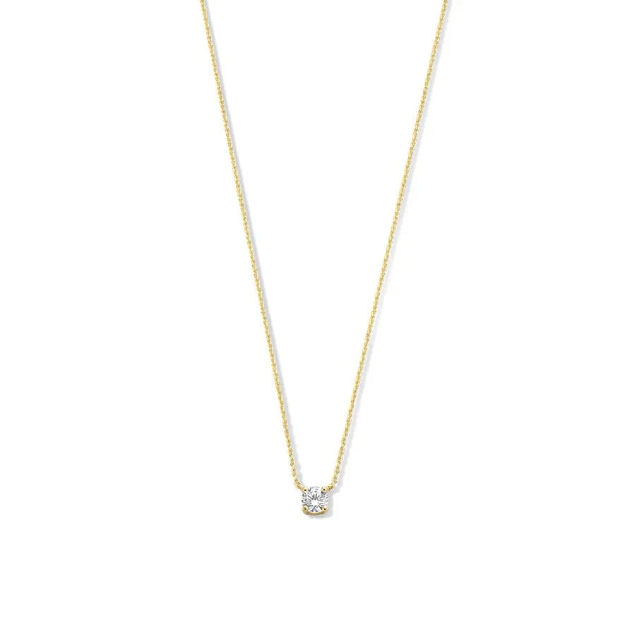 Clea Moissanite Necklace featuring a stunning, sparkling moissanite pendant set in a sleek, elegant design, perfect for adding a touch of timeless - 2