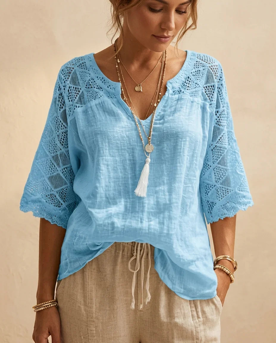 Leona | Lace V-Neck Blouse