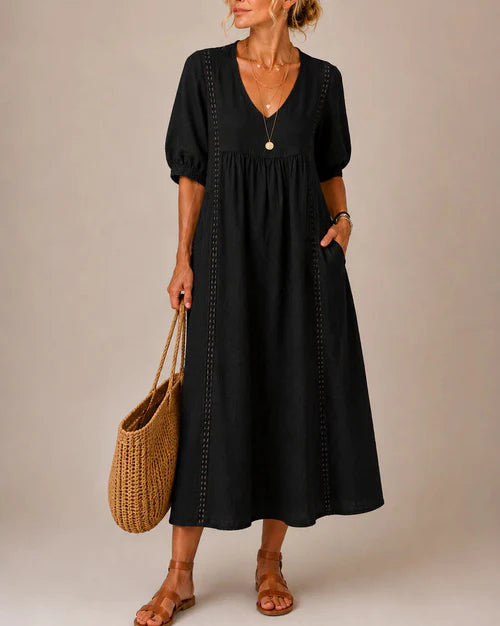 Sefi Summer Midi Dress - Black