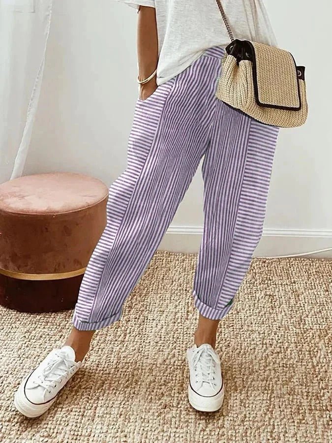 Lightweight Sole Striped Trousers in a relaxed fit, made from breathable fabric for ultimate comfort and style. - 4