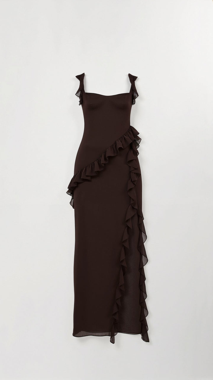 Elavira | Elegant Ruffled Maxi Dress