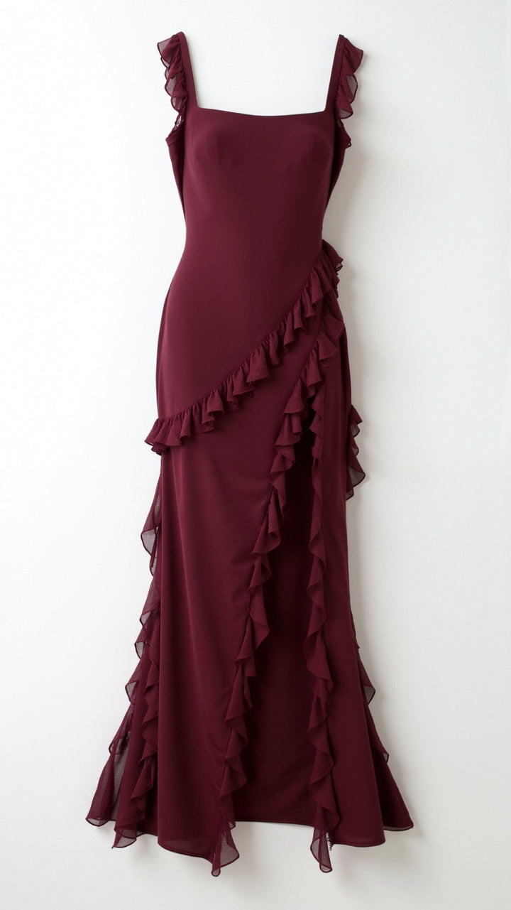 Elavira | Elegant Ruffled Maxi Dress