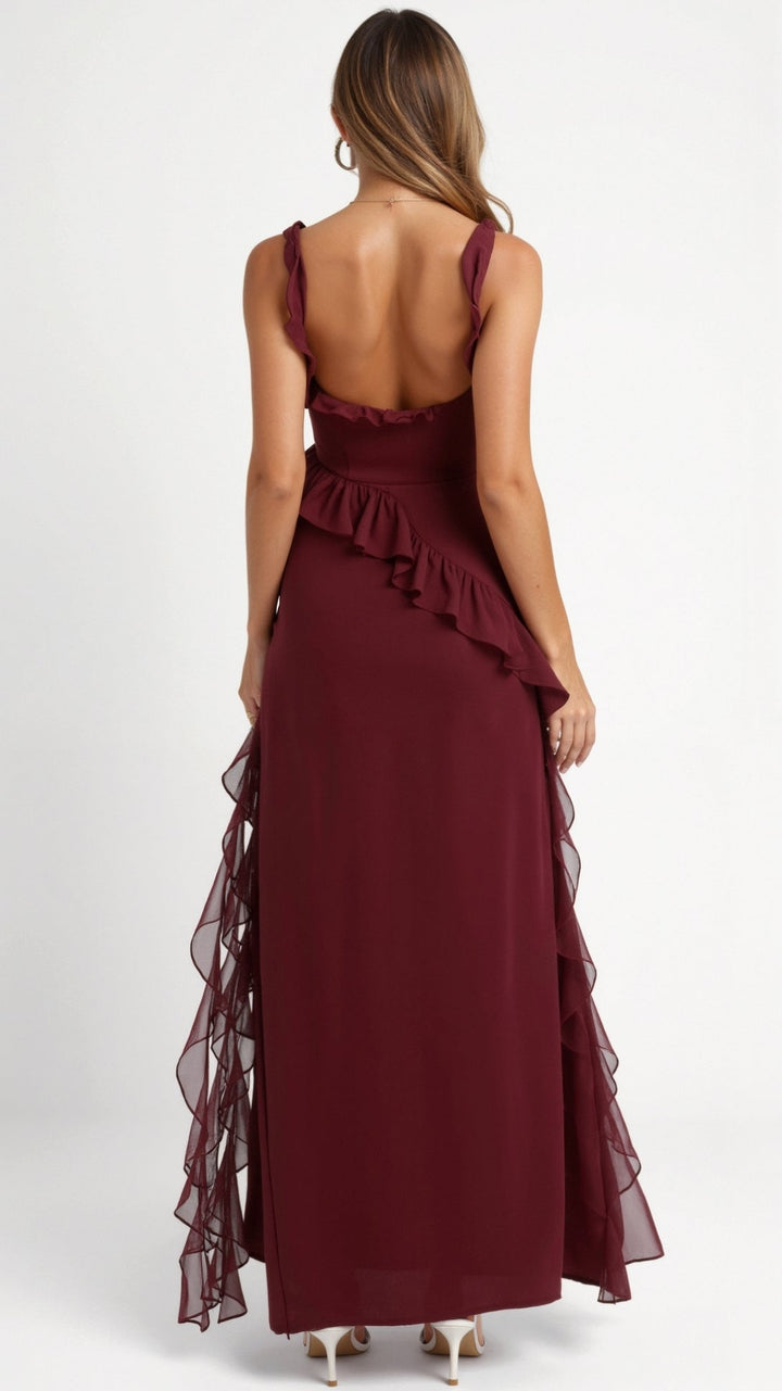 Elavira | Elegant Ruffled Maxi Dress