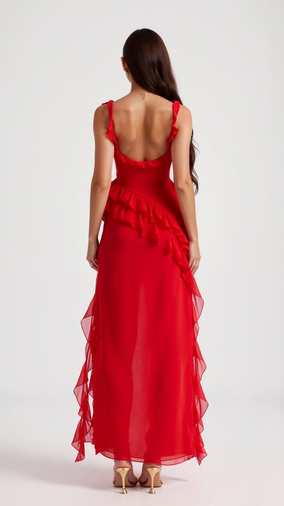 Elavira | Elegant Ruffled Maxi Dress
