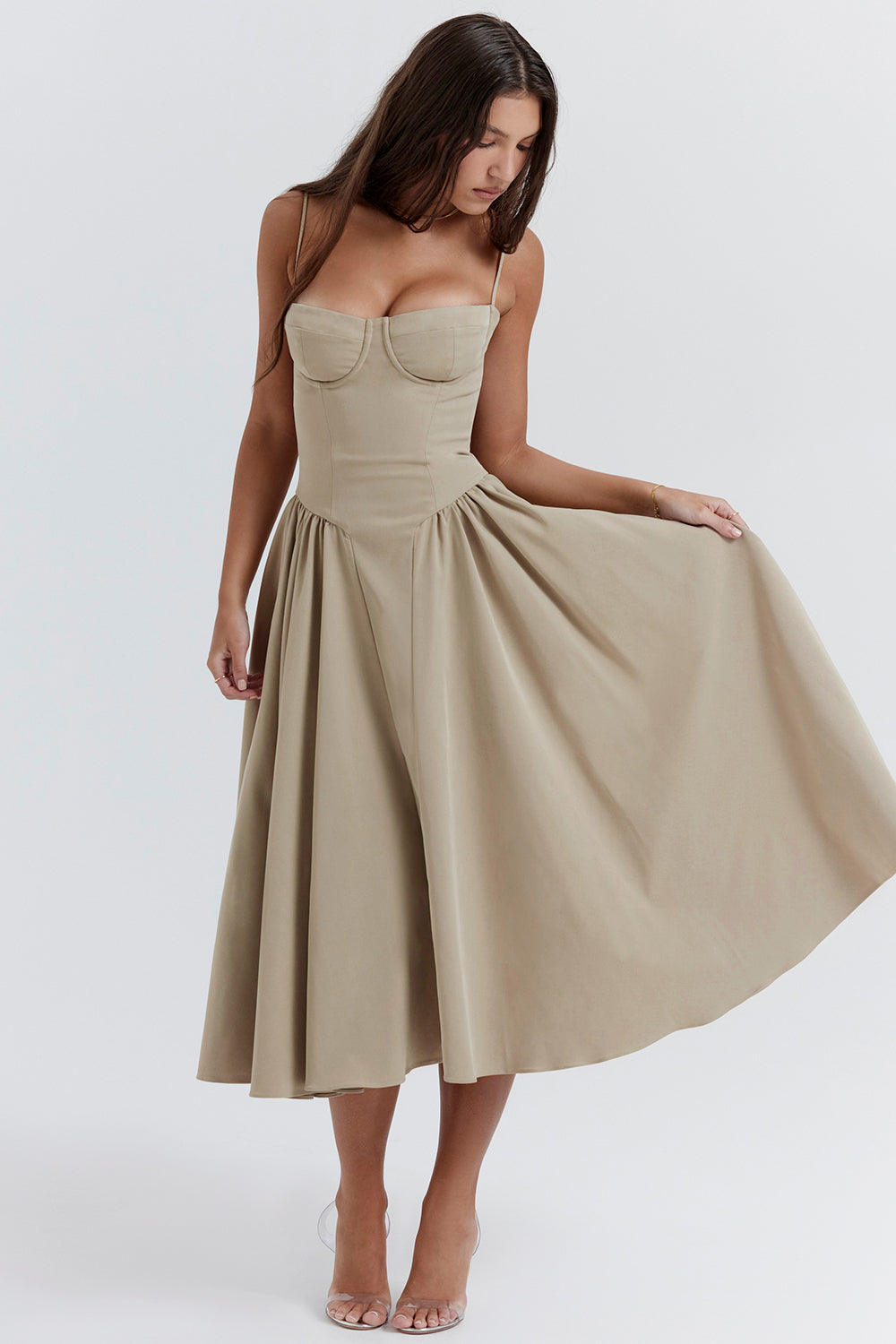 Roma Corset Dress - Taupe