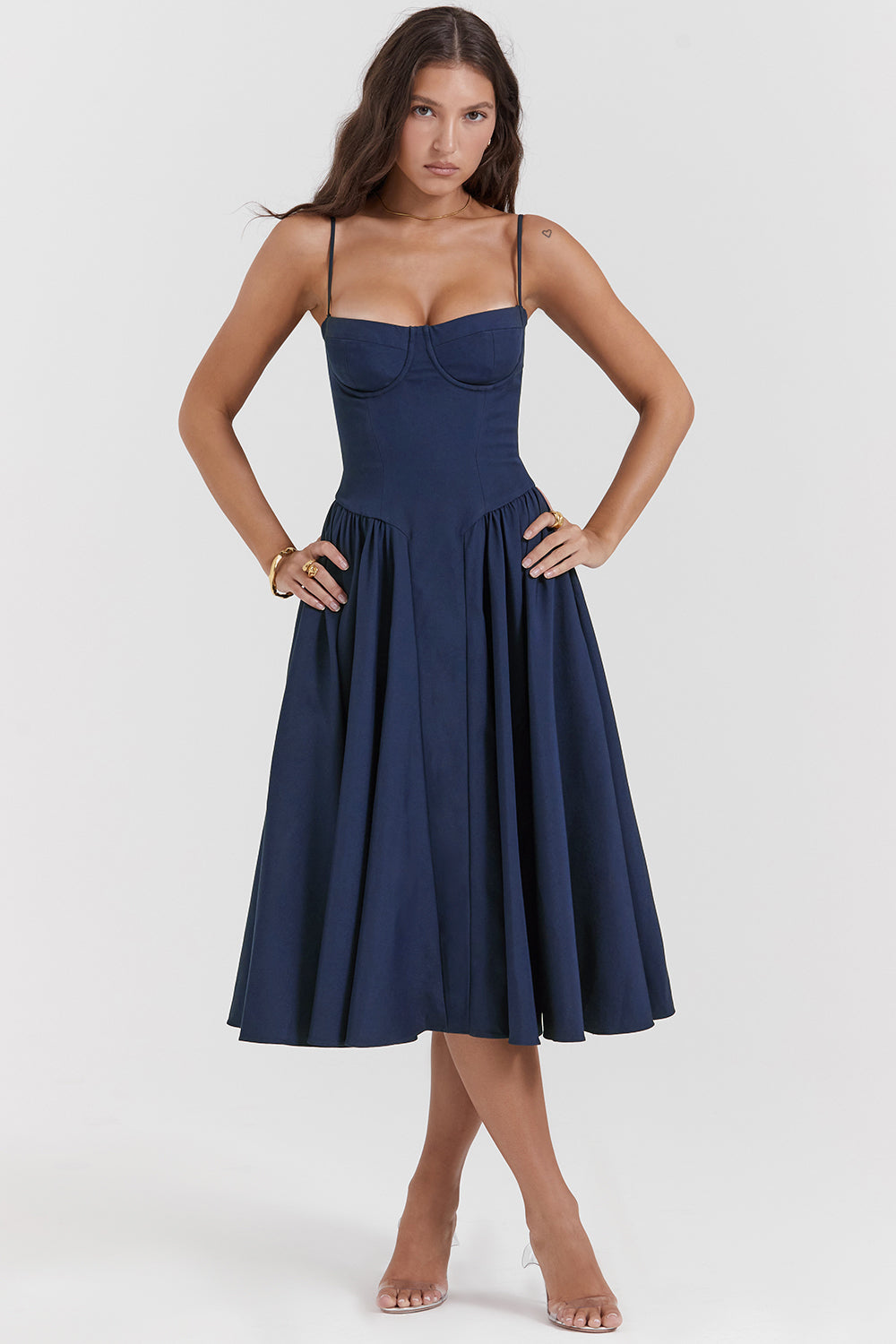 Roma Corset Dress - Navy Blue