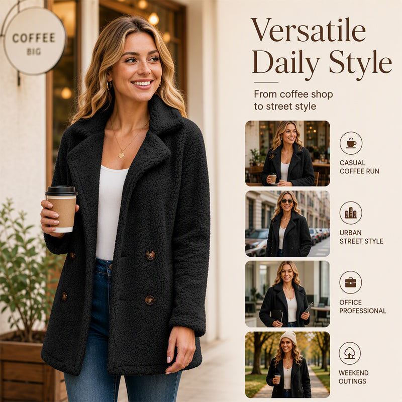 Elegant Textured Lapel Coat