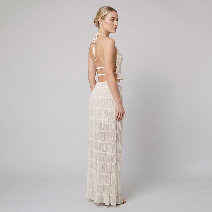 Adele | Maxi Dress Lightweight Two-Piece Halter Top Set for Women