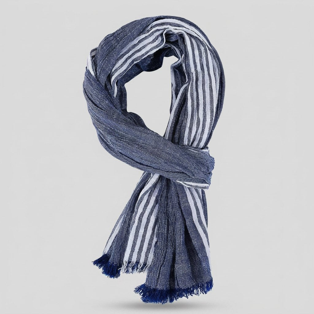Aero Cotton Scarf | Elegant Pinstripe Design, Classic Fit, 70cm x 180cm