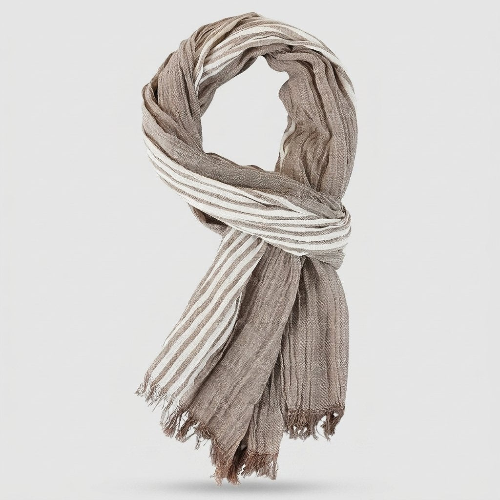 Aero Cotton Scarf | Elegant Pinstripe Design, Classic Fit, 70cm x 180cm