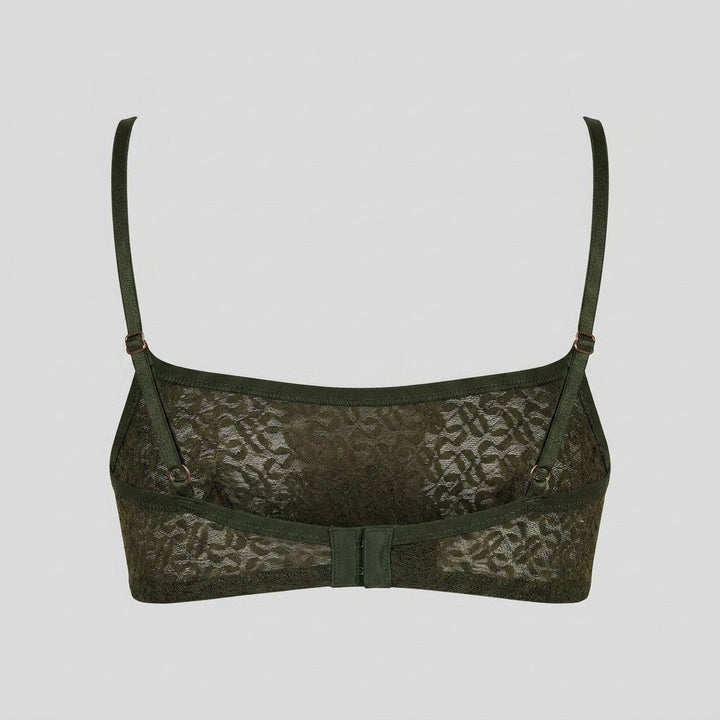 Aero Lace Bralette | Non-Padded, Dark Khaki