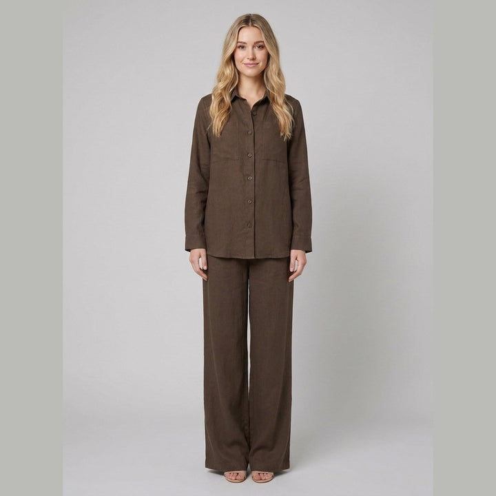Aero women's cotton-linen set coffee