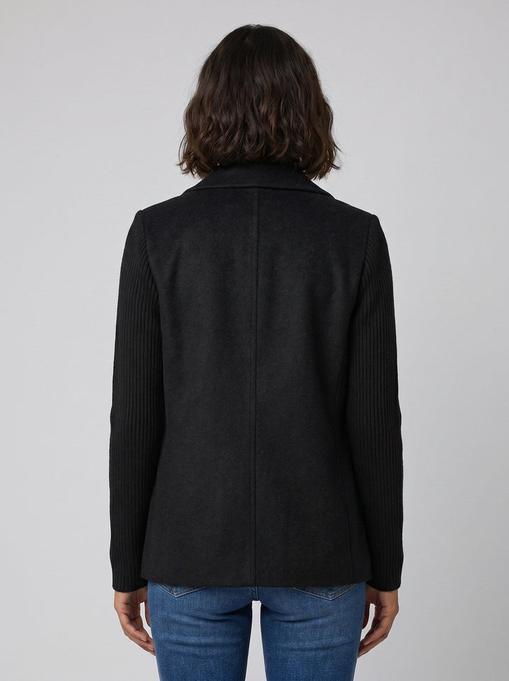 Amora | Elegant Knit-Sleeve Blazer