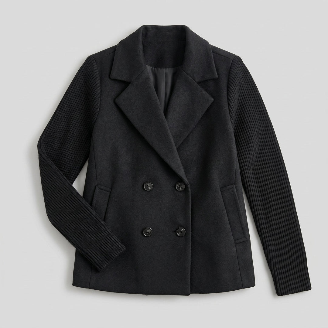 Amora | Elegant Knit-Sleeve Blazer