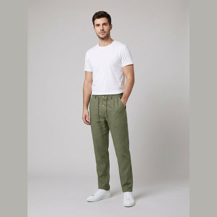 Aqua | Linen Trousers Lightweight, Relaxed Fit for Women