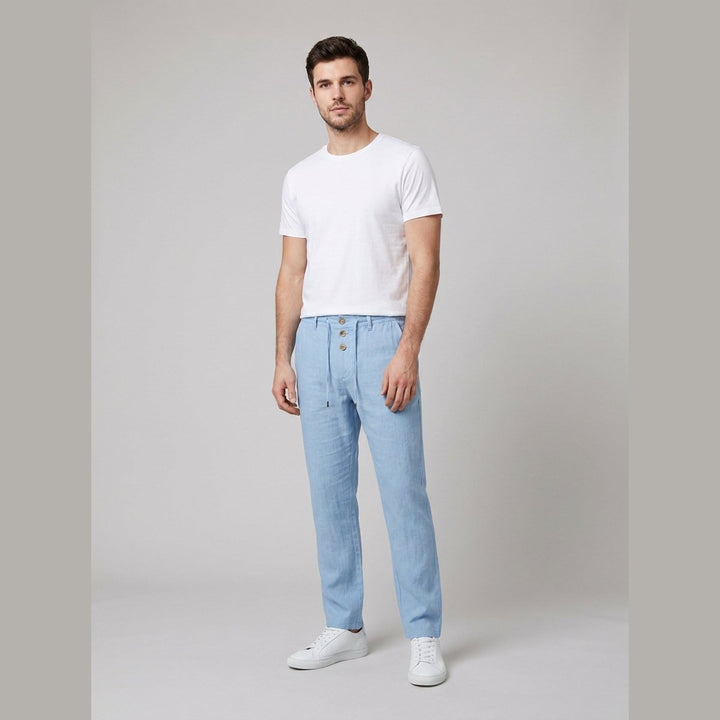 Aqua | Linen Trousers Lightweight, Relaxed Fit for Women