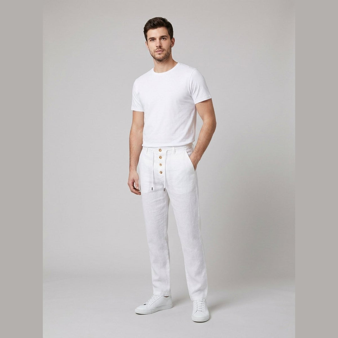 Aqua | Linen Trousers Lightweight, Relaxed Fit for Women