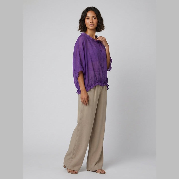 Aqua Ruffle Blouse purple