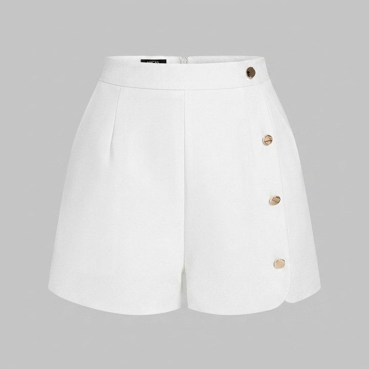 Astra | Zipper Shorts Asymmetrical Design, Relaxed Fit