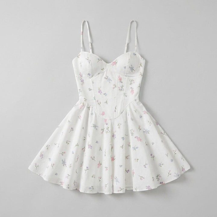Ava | Mini Dress Lightweight Floral Print, Adjustable Straps