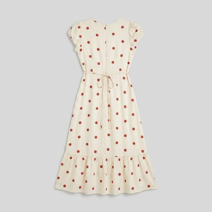 Ava | Polkadot Midi Dress Lightweight, Flattering Summer Dress for Women