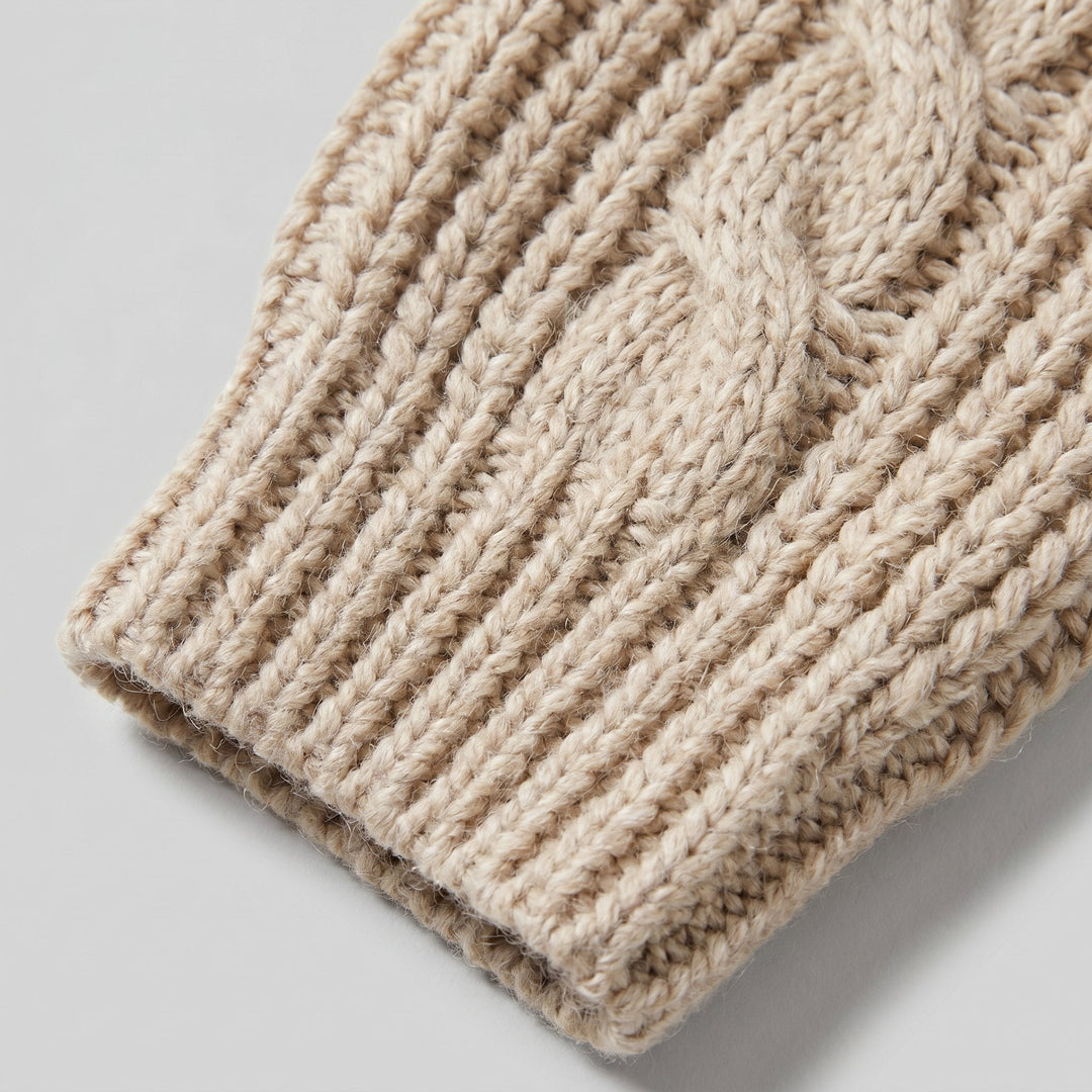 Bella | Women's Knit Set Cold-Shoulder Turtleneck, Wide-Leg Pants, Knitted Loungewear