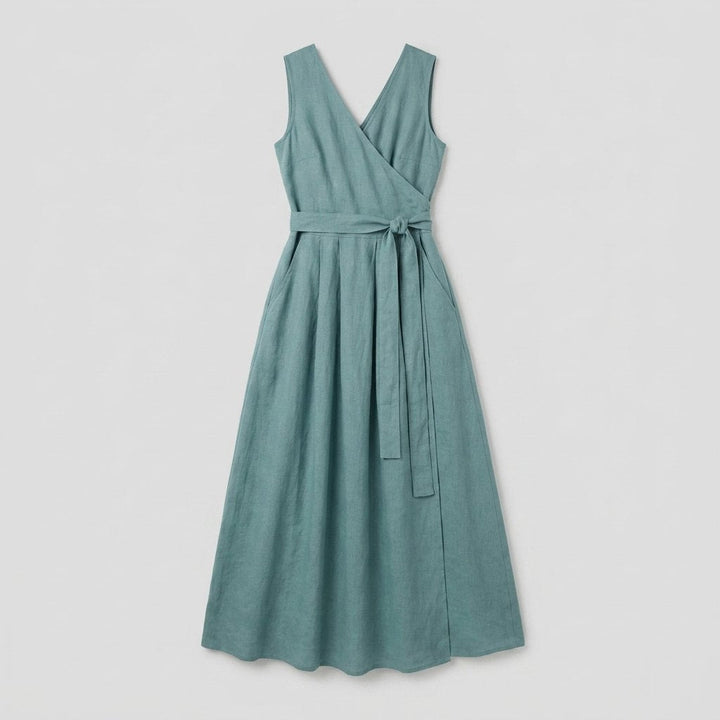 Bora | Maxi Dress Versatile Linen, Teal Blue Summer Dress