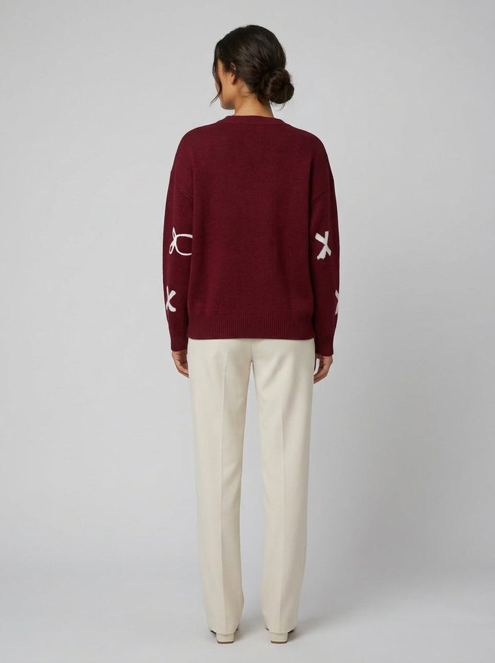 Bow | Jacquard Pullover Sweater