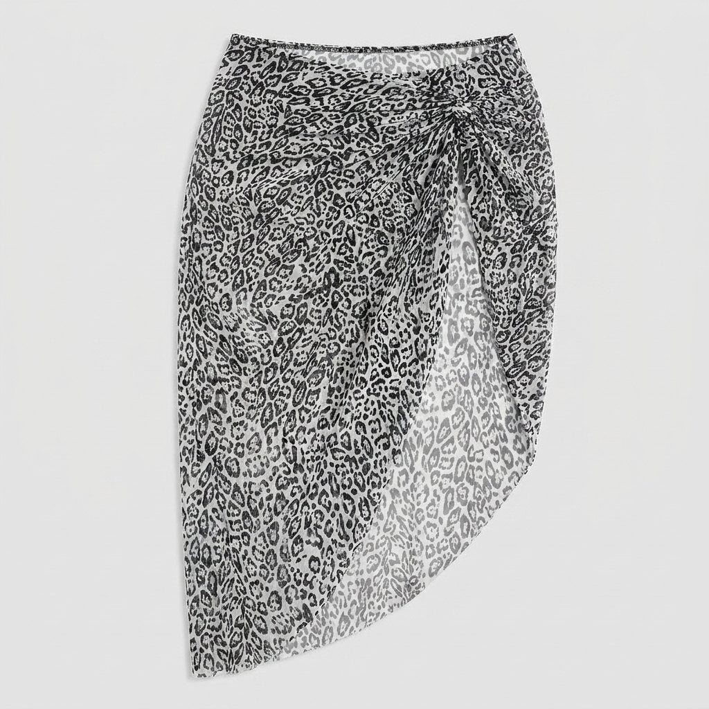 Breeze mesh sarong white leopard flat-lay