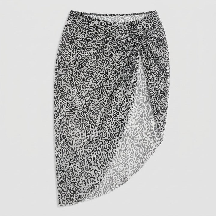 Breeze mesh sarong white leopard flat-lay
