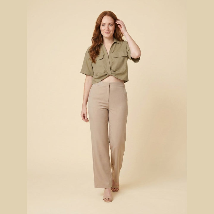 Breeze Women's Shirt khaki twist-hem