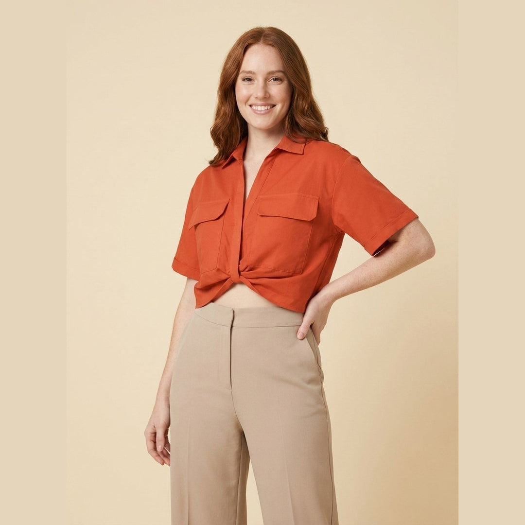 Breeze Women's Shirt orange twist-hem