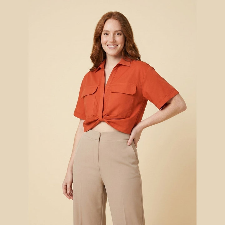 Breeze Women's Shirt orange twist-hem