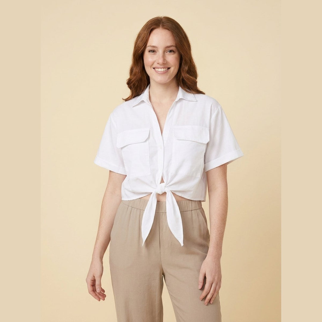 Breeze Women's Shirt white twist-hem