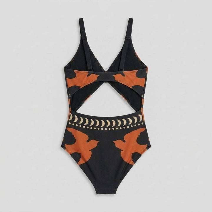 Breezy |Swimwear Bird Print, Medium Stretch One Piece Swimsuit