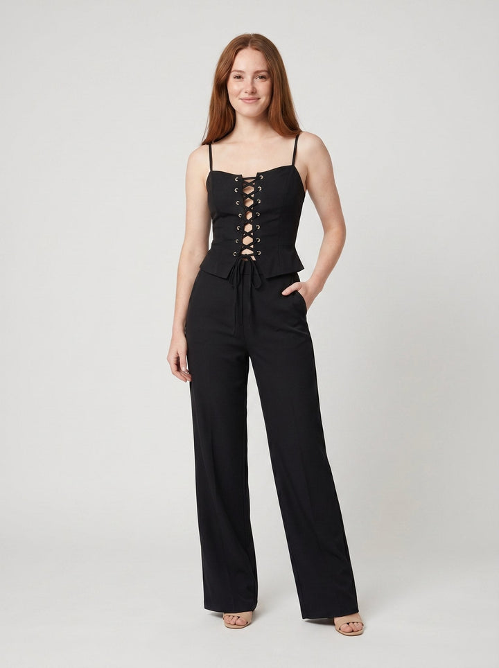 Brianna lace-up set black