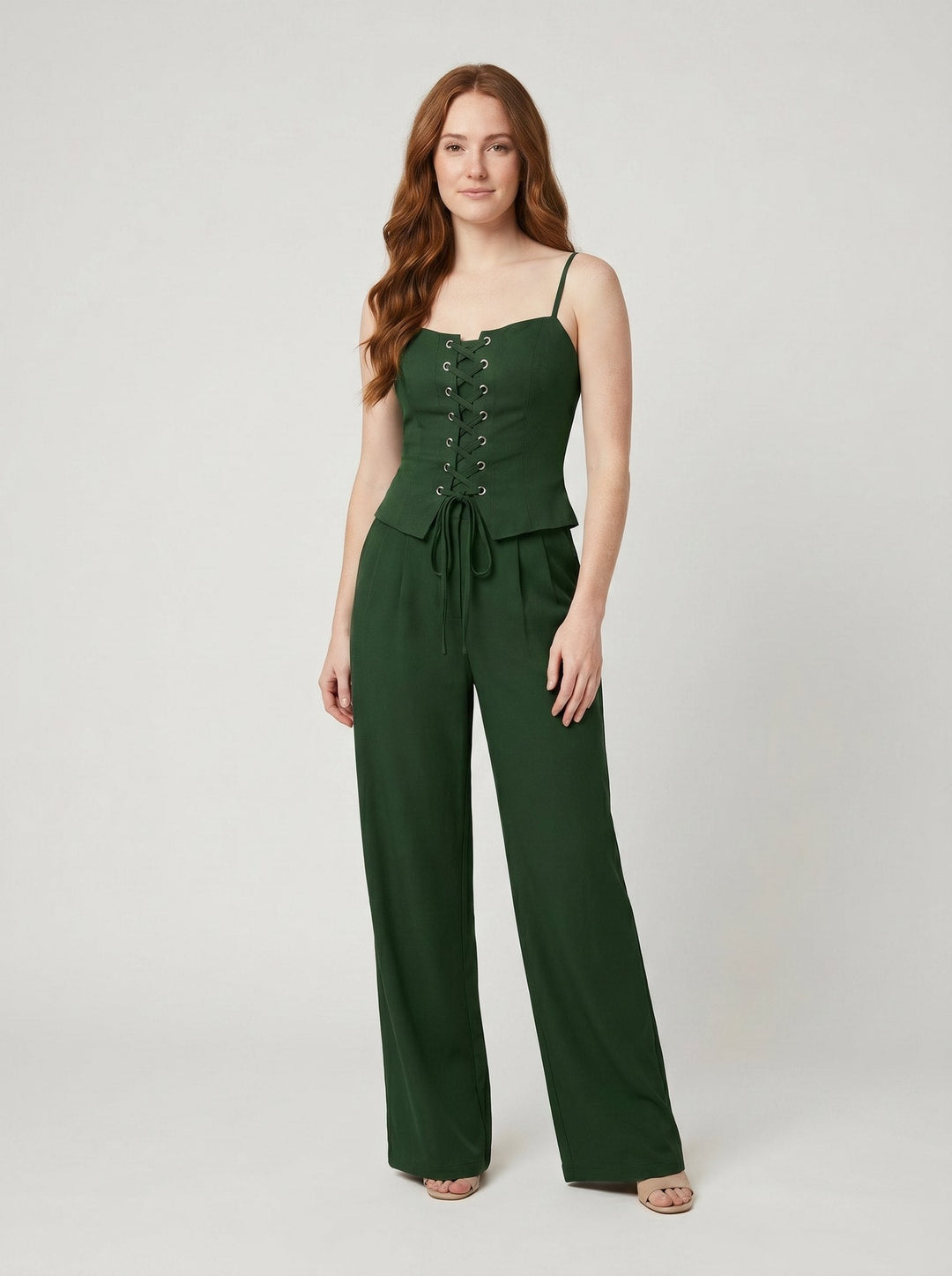 Brianna lace-up set green