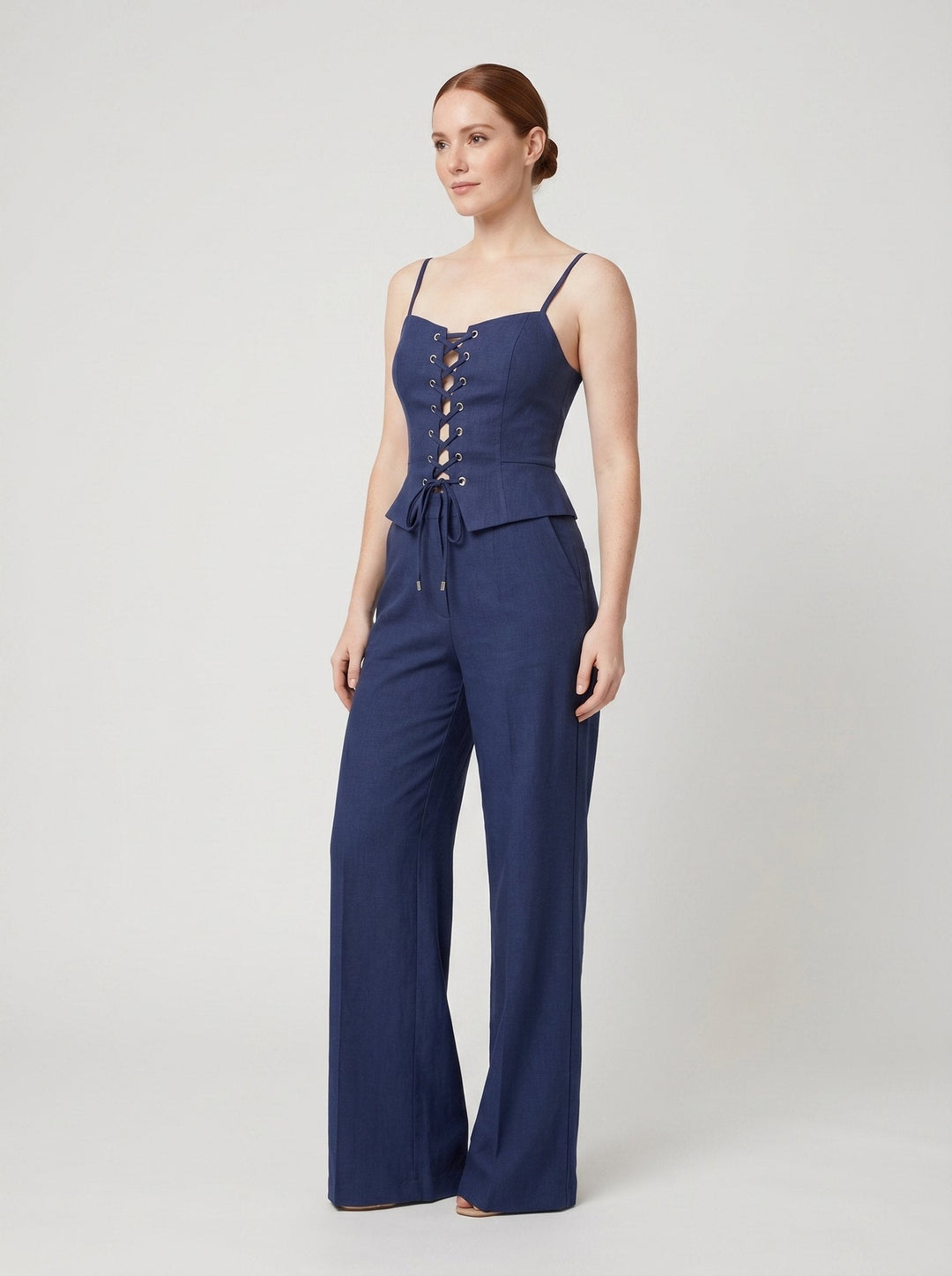 Brianna lace-up set navy