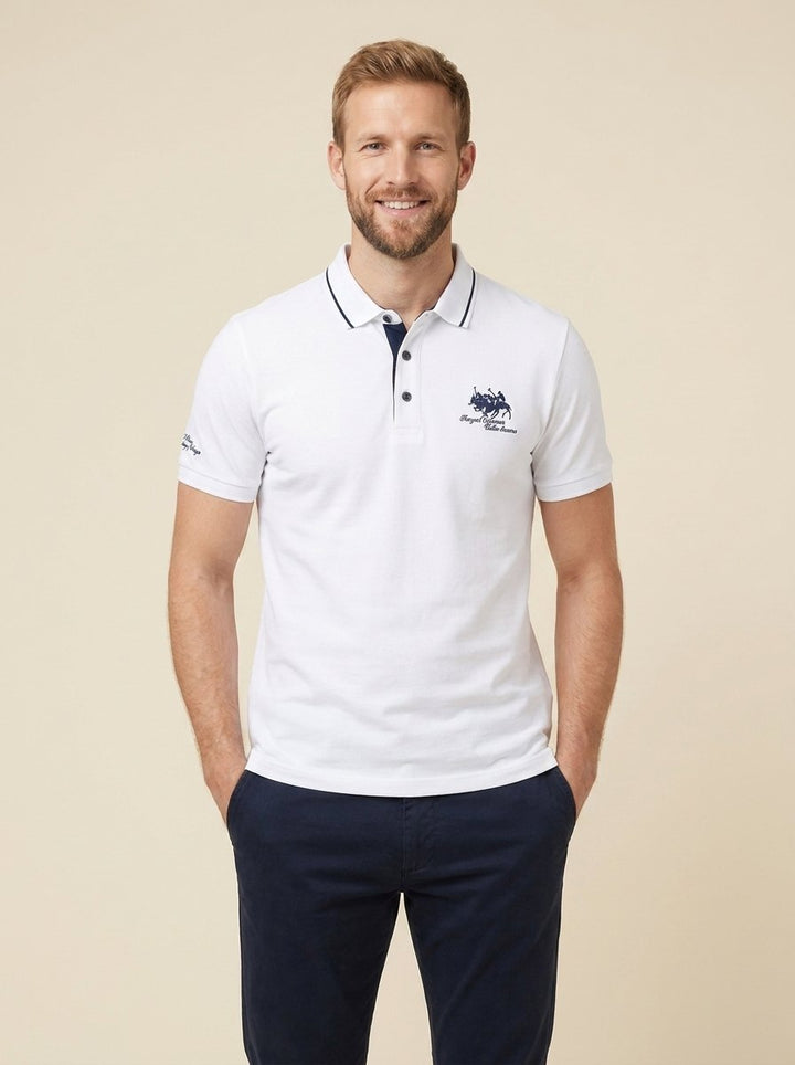 Brix Mens Polo Shirt | Embroidered, Contrast Trim