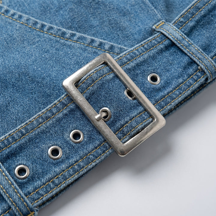 Celeste | Halter Denim Dress