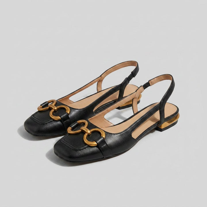 Celia slingback flat black - front
